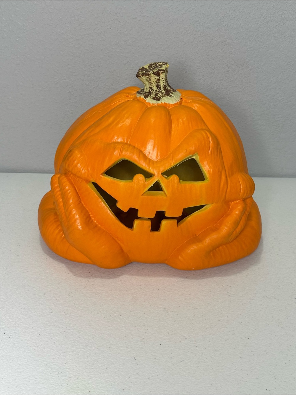 Orange Jack-O'-Lantern Pumpkin Accent foam mold - Home Accents lights up